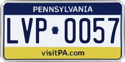PA license plate LVP0057