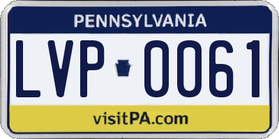 PA license plate LVP0061