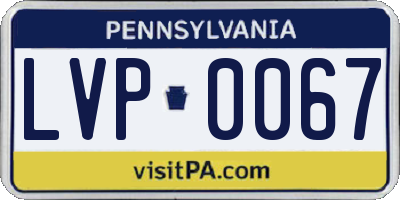 PA license plate LVP0067