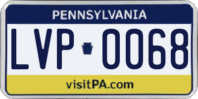 PA license plate LVP0068
