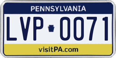 PA license plate LVP0071