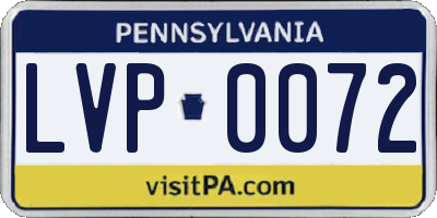PA license plate LVP0072
