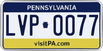 PA license plate LVP0077