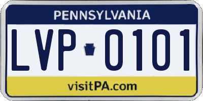 PA license plate LVP0101