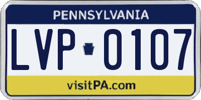 PA license plate LVP0107