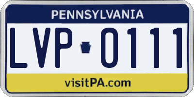 PA license plate LVP0111