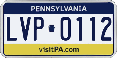 PA license plate LVP0112