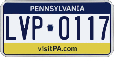 PA license plate LVP0117