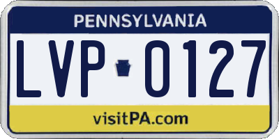 PA license plate LVP0127