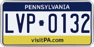 PA license plate LVP0132
