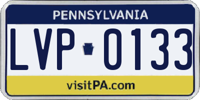 PA license plate LVP0133