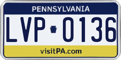 PA license plate LVP0136