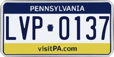PA license plate LVP0137