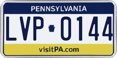 PA license plate LVP0144