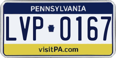 PA license plate LVP0167