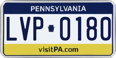 PA license plate LVP0180