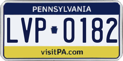 PA license plate LVP0182
