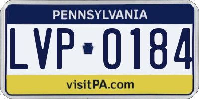 PA license plate LVP0184
