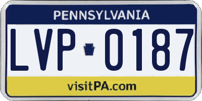 PA license plate LVP0187