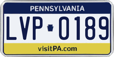 PA license plate LVP0189