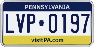 PA license plate LVP0197