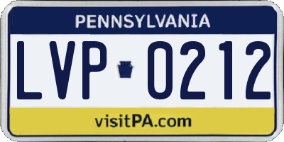 PA license plate LVP0212