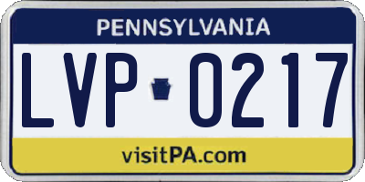PA license plate LVP0217