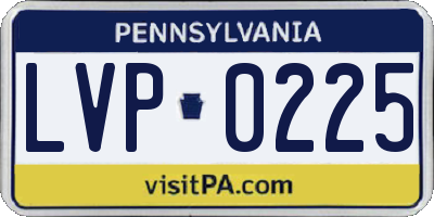 PA license plate LVP0225