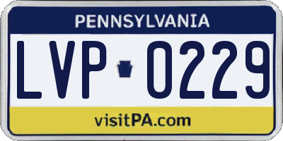 PA license plate LVP0229