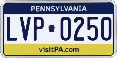 PA license plate LVP0250