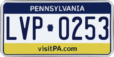 PA license plate LVP0253