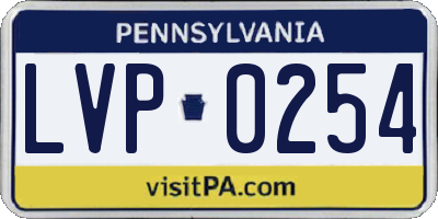 PA license plate LVP0254