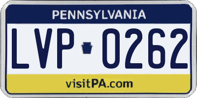 PA license plate LVP0262