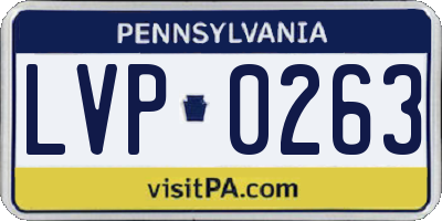 PA license plate LVP0263