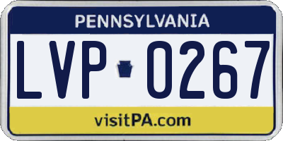 PA license plate LVP0267