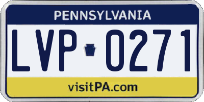 PA license plate LVP0271