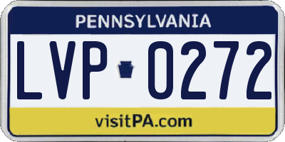 PA license plate LVP0272