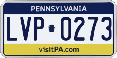 PA license plate LVP0273