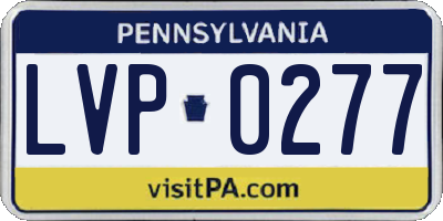 PA license plate LVP0277