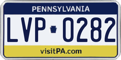 PA license plate LVP0282