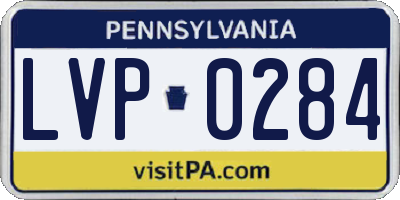PA license plate LVP0284