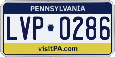 PA license plate LVP0286