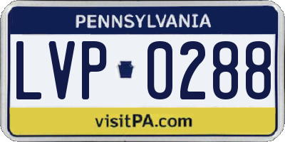 PA license plate LVP0288
