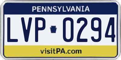PA license plate LVP0294