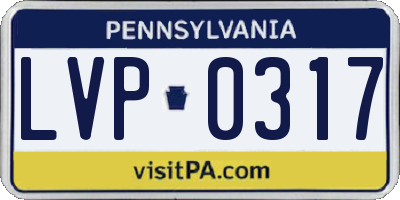 PA license plate LVP0317