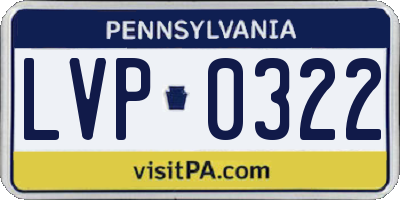 PA license plate LVP0322