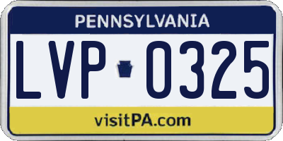 PA license plate LVP0325