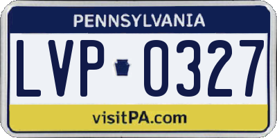 PA license plate LVP0327
