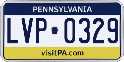 PA license plate LVP0329