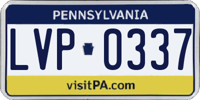 PA license plate LVP0337